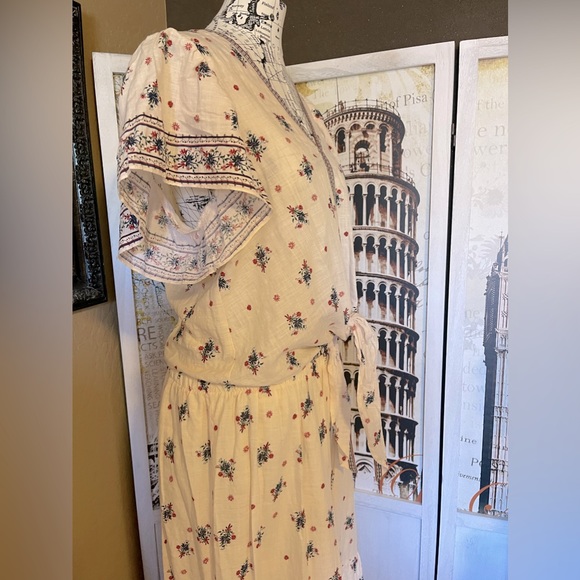 Boho Bouquet Ecru Two Piece Cotton Skirt & Top Set Max Maxi Skirt Summer Outfit - Picture 6 of 12